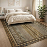 Tan Leopard Woven Area Rug