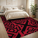 Heritage Tribal Bold Red Black Heritage Tribal Area Rug