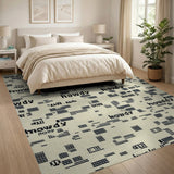 Howdy Western Wordplay Beige Area Rug