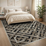 Intricate Geometric Lattice Area Rug