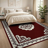 Red Maroon Persian Medallion Area Rug
