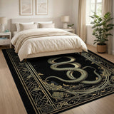 Coiled Golden Dragon Art Nouveau Area Rug
