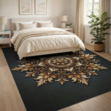Gold and Silver Opulent Gold Mandala Area Rug