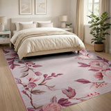 Blush Peony Floral Floral Vintage Area Rug