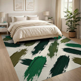 Green Abstract Green Brushstroke Area Rug