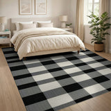 Rustic Farmhouse Buffalo Check Black White Buffalo Check Area Rug