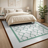 Blue and Teal Geometric Modern Teal Geometric Lattice Area Rug
