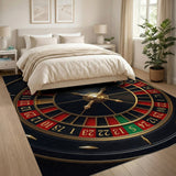 Golden Roulette Wheel Area Rug