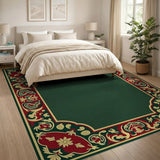 Multi-color and Patterns Ornate Green Persian Border Area Rug