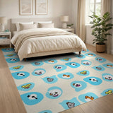 Playful Kawaii Cartoon Animals Area Rug