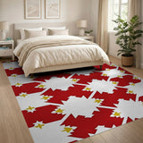 Bold Red Gold Geometric Southwestern Rug