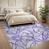 Purple Ethereal Floral Area Rug
