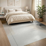 Beige Grey Abstract Overlapping Circles Area Rug