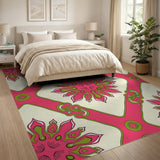 Multi-color and Patterns Vibrant Pink Starburst Geometric Area Rug