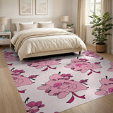 Pink Blush Pink Abstract Floral Area Rug