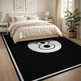 Bold Black White 8-Ball Geometric Area Rug
