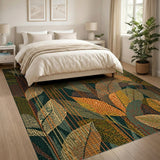 Geometric Leaf Overlap Area Rug