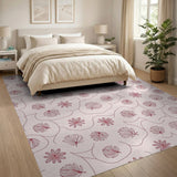 Blush Pink Seashell Flower Outline Area Rug