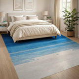 Blue Ombre Gradient Striped Area Rug