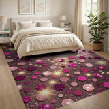 Sparkling Pink Glitter Circle Area Rug