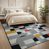 Bold Geometric Abstract Area Rug Multi-Color