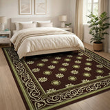 Ornate Maroon Floral Persian Area Rug