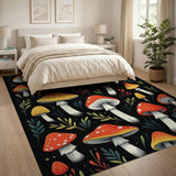 Whimsical Red Mushroom Forage Area Rug