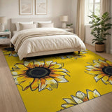 Sunny Sunflower Sketch Area Rug