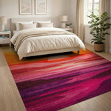 Vibrant Ombre Sunset Horizon Area Rug