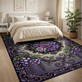 Purple Purple Wisteria Cascading Floral Area Rug