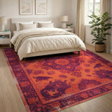 Orange Traditional Persian Area Rug