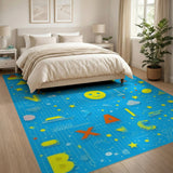 Playful ABC Letters Kids Cartoon Area Rug