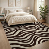 Zebra Stripe Brown Tan Area Rug