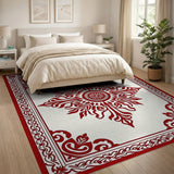 Red Ornate Medallion Persian Area Rug