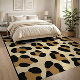 Leopard Print Brown Tan Boho Chic Area Rug