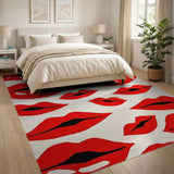 Bold Red Lips Area Rug