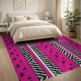 Vibrant Pink Tribal Zigzag Area Rug