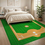 Baseball Diamond Green Turf Area Rug