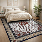 Red Teardrop Medallion Persian Area Rug