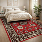 Red Sunflower Persian Area Rug