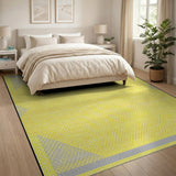 Vibrant Yellow Diamond Weave Area Rug