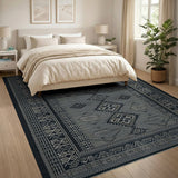Grey Geometric Heritage Tribal Rug