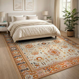 Brown and Tan Terracotta Heritage Tribal Area Rug