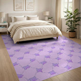 Purple Purple Hexagon Geometric Area Rug