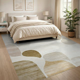 Abstract Beige Neutral Organic Shapes Abstract Area Area Rug