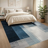 Blue and Teal Blue Teal Vertical Stripe Area Rug