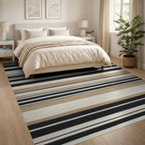 Bold Black White Striped No. 70 Area Rug