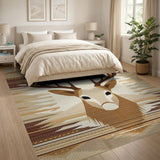 Southwestern Deer Head Woven Area Rug