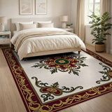 Multi-color and Patterns Ornate Red Gold Persian Medallion Area Rug