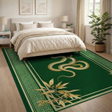 Golden Snake Bamboo Emerald Area Rug